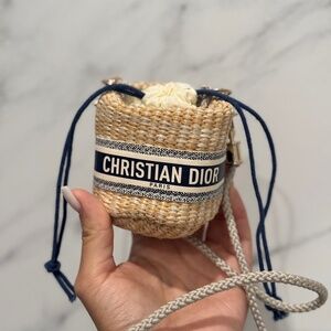 Dior Novelty Straw Pouch Mini Shoulder Bag